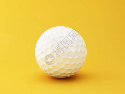 3个插图黄色背景的高尔夫球体育概念图片