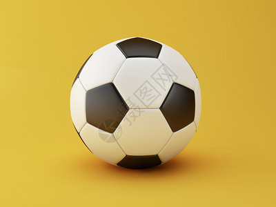 3个插图黄色背景的足球体育概念图片