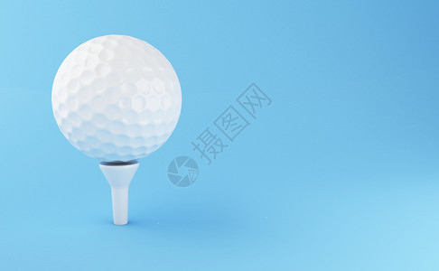 3个插图蓝色背景的高尔夫球运动概念图片