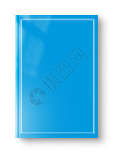 封闭蓝空白书模型带边框在白色上隔离封闭蓝色空白书在上隔离图片