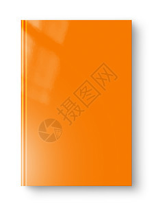 封闭的橙色空白书模型在色上孤立封闭的橙色空白书在上孤立图片