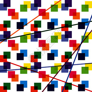 多色重叠方和交叉线的多色重叠方和交错线的多彩色抽象模式背景图片