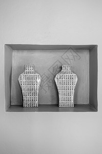 2014年月日201年华欣泰国古老的黑白瓷花瓶墙背景的瓷花瓶图片