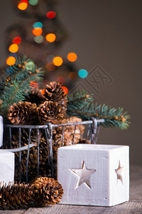 圣诞背景装饰木头背景图片
