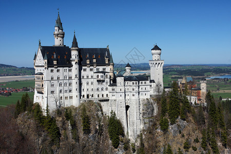 美丽的中世纪宫殿外内华士万斯坦巴伐利亚德国图片