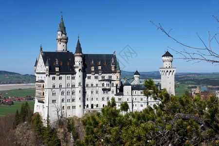 美丽的中世纪宫殿外内华士万斯坦巴伐利亚德国图片