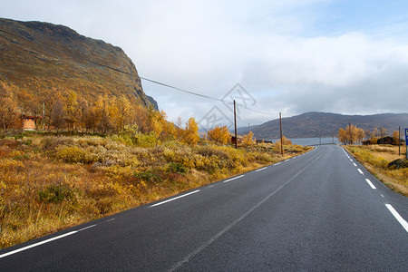 在挪威山的道路上图片