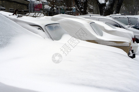 被雪覆盖的车辆图片