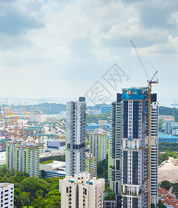 经济建设现代摩天大楼建筑工地正在进行中背景