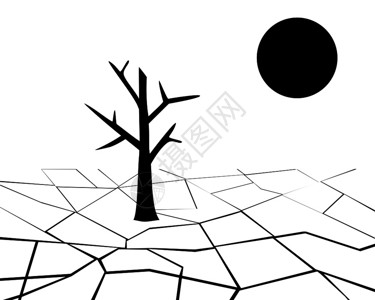 土壤肥沃干旱和热量说明插画