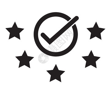 客户放心白色背景平板风格上的最佳评分图标5个开始评分图标用于网站