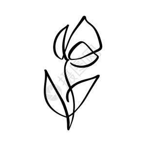 手绘书写矢量概念以最小样式扫描的彩虹春花设计元素黑色和白最小样式