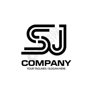 sj公司首字母sj徽标设计单语志要素插画