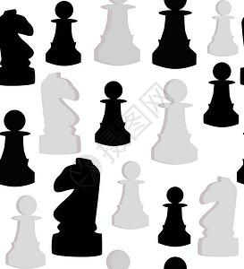 无缝矢量模式白背景为象棋无缝矢量模式图片