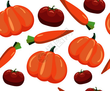蔬菜番茄胡萝卜和南瓜白底蔬菜图片