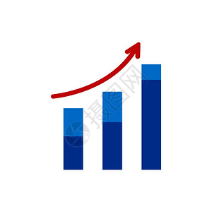 国产化趋势图矢量增长图标箭头向上移动符号趋势图平面矢量说明在白色