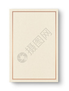 封闭的米色空白书模型与框架孤立的白色封闭的米色空白书与框架隔离在白色图片