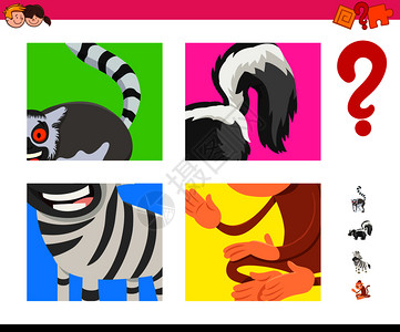 工作压力儿童动物种猜测教育游戏卡通插图插画