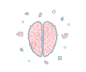 人类大脑矢量精神工作图标图片