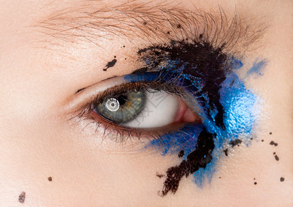 蓝色和黑的创意化妆品图片