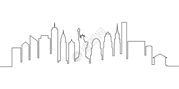 NewYork城市天线单矢量插图图片