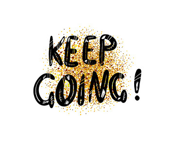 继续使用手写粉笔字母装饰海报矢量模板带有引号彩色平面插图插画