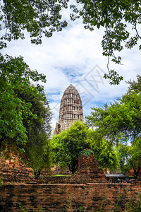 泰国大城府watratchaburana庙宇的切迪泰国大城府watratchaburana寺庙图片