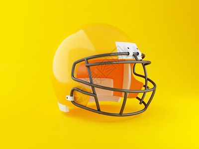卡通足球3d铸造者图像黄色背景的美国足球头盔体育概念背景