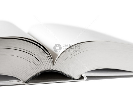 打开空白字典背景上的书模型白背景上的书图片