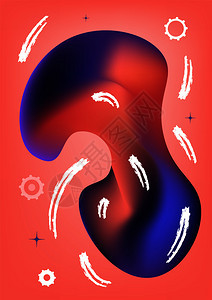 抽象液体形状海报模板图片