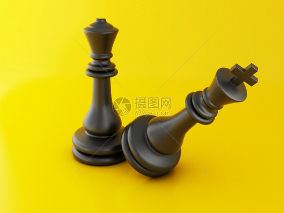 3d说明失去了棋子下胜利和战略概念图片