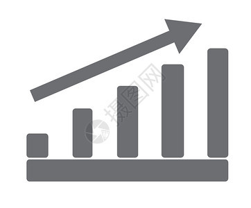 白色背景上的灰增长图示平面样式设计图片