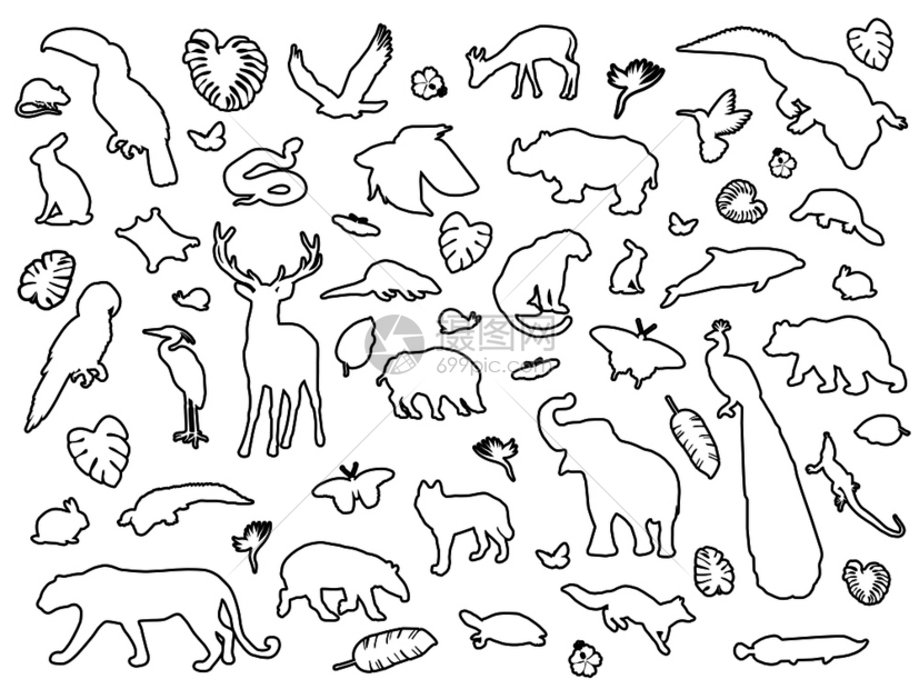 动物形状外观矢量说明