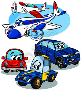 汽车和飞机漫画人物组图图片