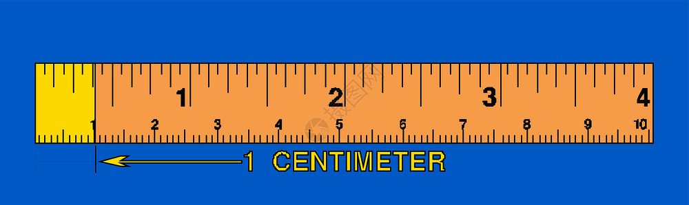 米制的矢量学校黄标尺设计图片