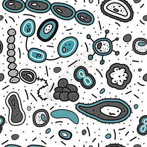 细菌矢量涂鸦风格图片