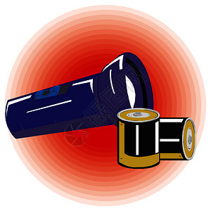 节约电带有电池矢量说明的闪光灯eps10插画