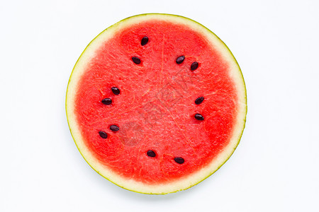 吃冰欺凌全身白色背景的西瓜切片背景