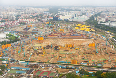 日光中夏加波尔工业地建筑的空中观察背景图片