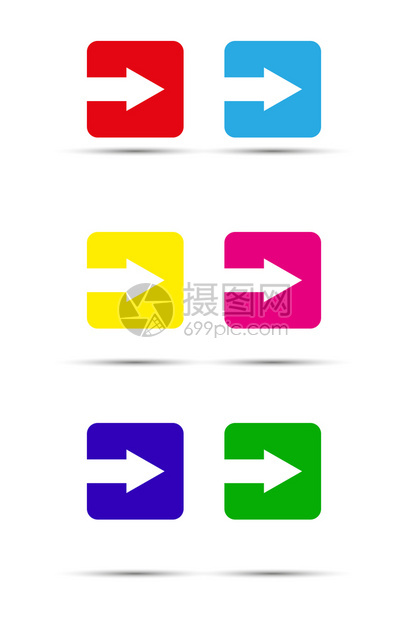箭头从正方块中切除元素的颜色组平面设计图片