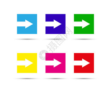 箭头是从正方形中切开的元素颜色组平面设计图片