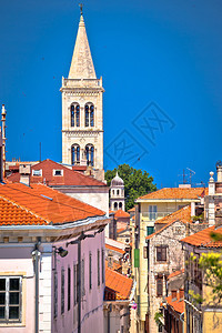 古老的扎达尔塔和卡莱拉加街景达马提亚地区的得里海岸croati图片