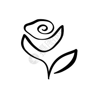 花朵概念标志化妆品连续的线手绘书法以最小的风格扫描vian春花设计元素黑色和白玫瑰概念标志化妆品以最小的风格扫描dinav黑和白图片