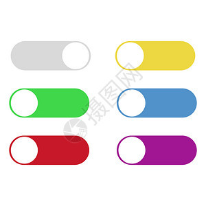 插图以不同颜色显示的彩孤立按钮eps10图片