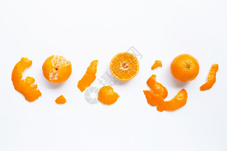 白色背景上孤立的新鲜橙色柑橘水果图片