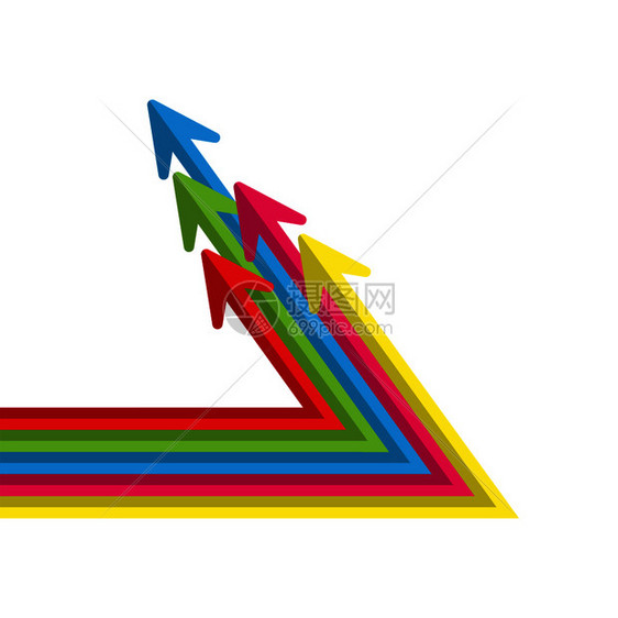 不同长度的彩色箭头图片