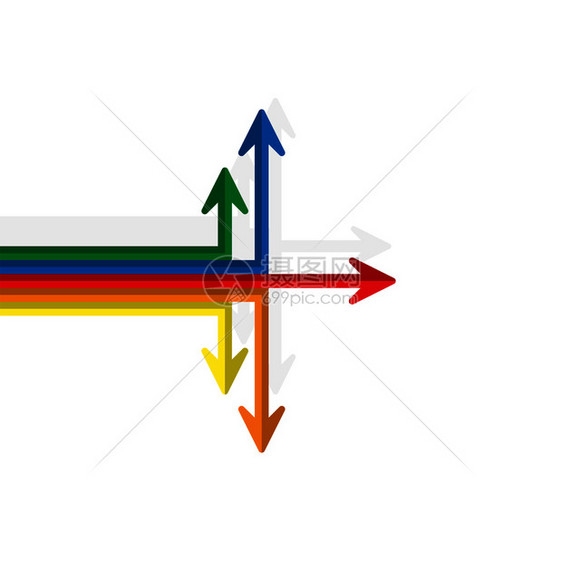 不同长度的彩色箭头图片