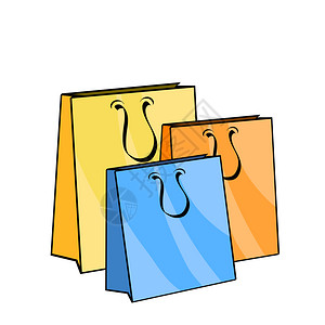 塑料购物袋袋插画