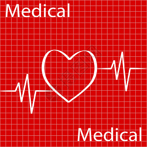 红背景矢量说明的红背景矢量图中的心脏病设计图片
