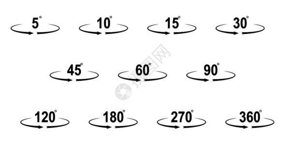 水平旋转角度值矢量图图片